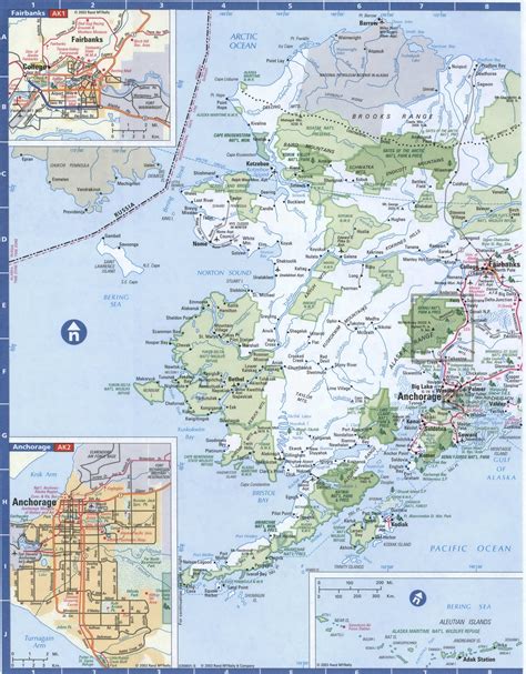 Map of Alaska,Free highway road map AK with cities towns counties