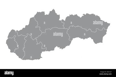 Slovakia regions map Stock Vector Image & Art - Alamy