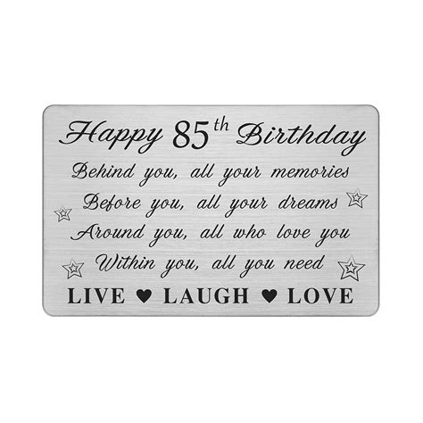 DEGASKEN Happy 85th Birthday Card - Behind You All Your Memories - 85 ...