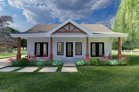 Modern Farmhouse Plan: 988 Square Feet, 2 Bedrooms, 2 Bathrooms - 2699-00035