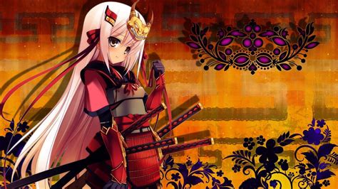 Anime Girl Samurai Red HD Wallpapers - Wallpaper Cave