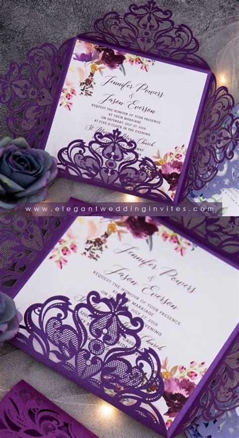 Purple Wedding Invitations & Invites Online - EWI | Cricut wedding invitations, Wedding ...