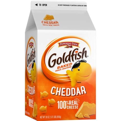 Pepperidge Farm Goldfish Crackers, Cheddar, 30 oz. Carton - Walmart.com - Walmart.com