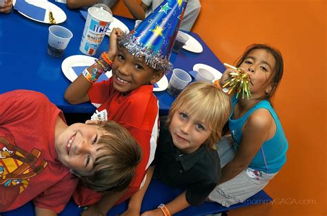 Kids at a Sky Zone Birthday party - Honey + Lime