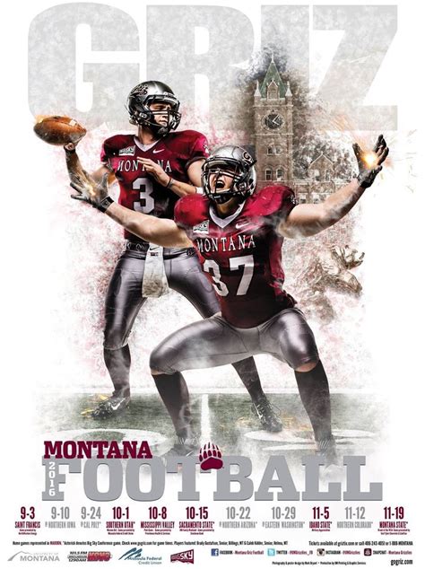 PosterSwag.com non-FBS Football Schedule Poster Top-50 | Football graphic, Montana, College ...