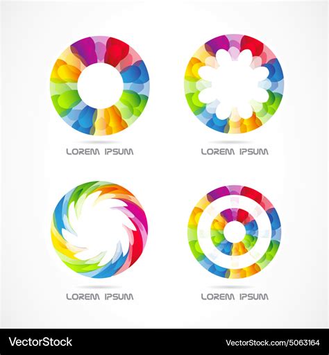 Colored circle logo set Royalty Free Vector Image