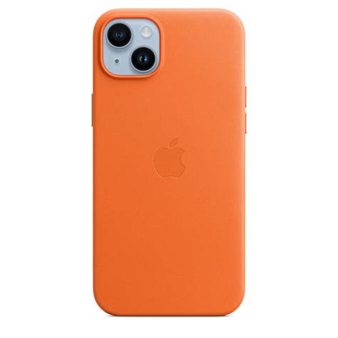 Apple iPhone 14 Plus Leather Case with MagSafe, Orange
