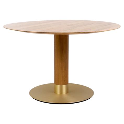 Round Dining Table with Rattan Base at 1stDibs