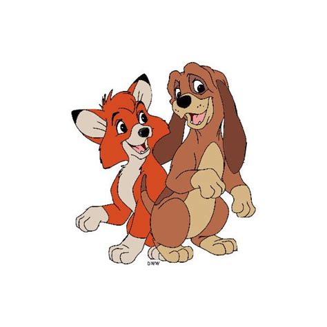 The Fox and the Hound Clip Art liked on Polyvore featuring accessories, disney, cartoons, the ...