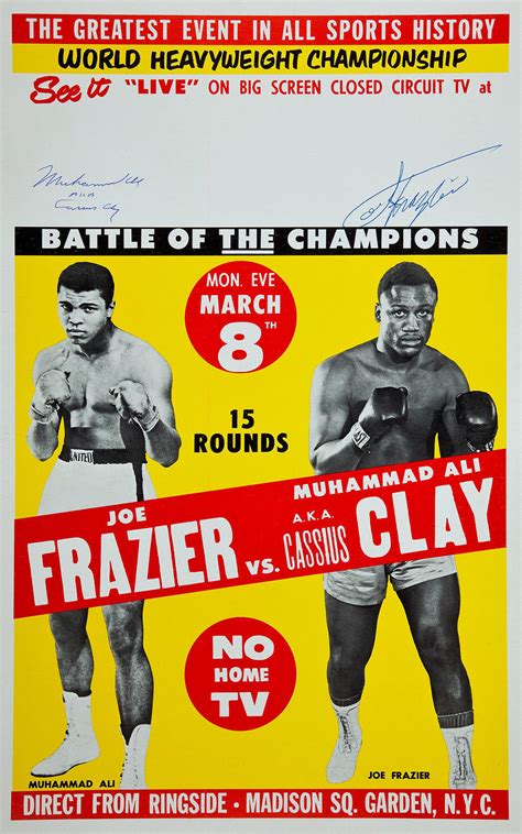 Muhammad Ali vs Frazier 1971 boxing fight poster Battle of the ...