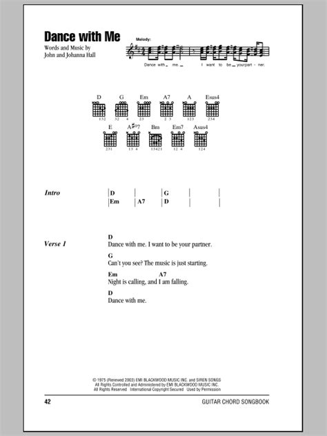 Dance With Me sheet music by Orleans (Lyrics & Chords – 85097)