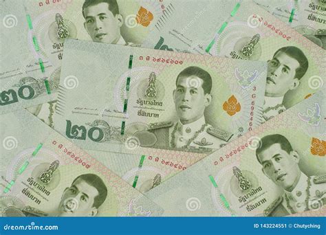 Pile of New 20 Thai Baht Banknotes. Stock Image - Image of accountant ...