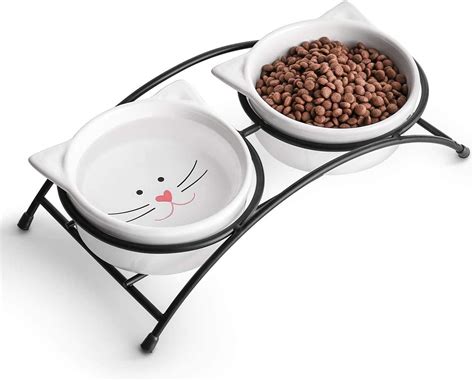 Amazon.com : Y YHY Cat Food Bowls, Raised Cat Bowls for Food and Water, Ceramic Cat Bowls ...