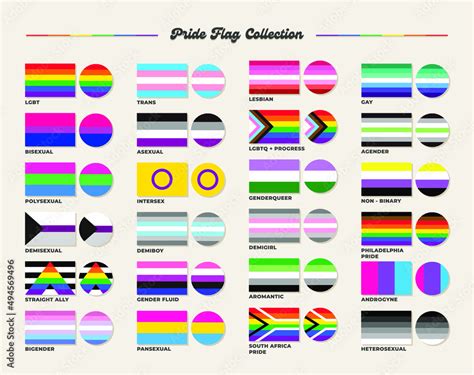 Vecteur Stock LGBTQ+ sexual identity pride flags collection. Flag of ...