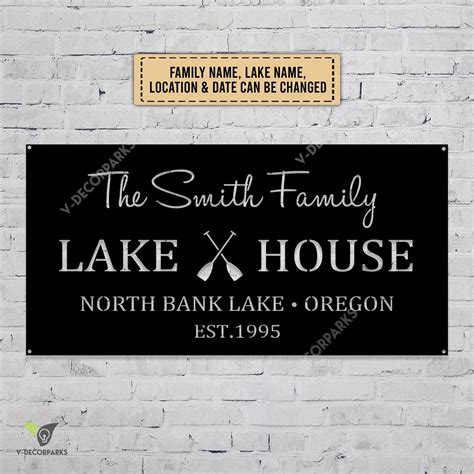 Personalized Name Lake House Metal Signs, Family Name Lake House Est Date Metal Sign, Lake House ...