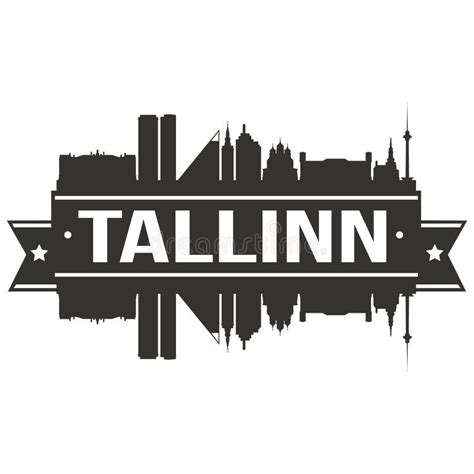 Tallinn Estonia Round Icon Vector Art Flat Shadow Design Skyline City Silhouette Template Logo ...