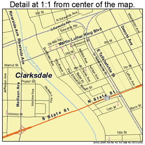 Clarksdale Mississippi Street Map 2813820