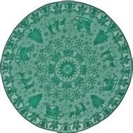 Table Topper Santa Sleigh 44 Inch Round Hunter Green Oxford House - Elegance of Lace Boutique