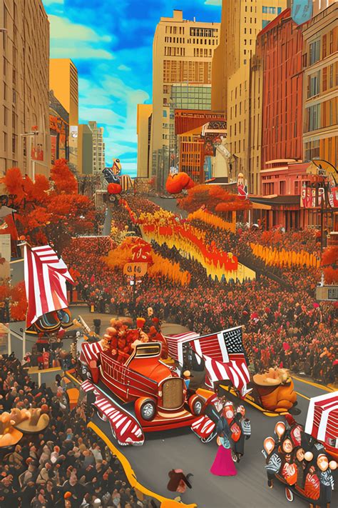 Vintage Thanksgiving Parade Background · Creative Fabrica