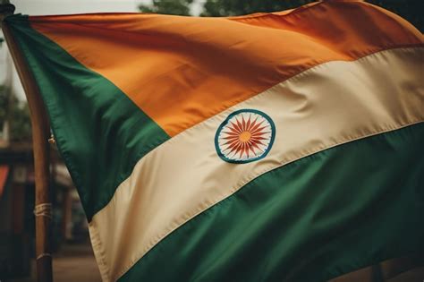 Premium AI Image | India flag waving