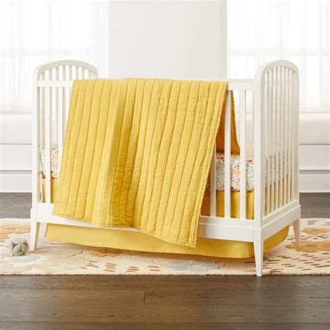 Yellow Baby Bedding | Crate and Barrel | Yellow crib, Baby bed, Linen crib bedding