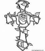 Cross Drawings With Roses sketch template