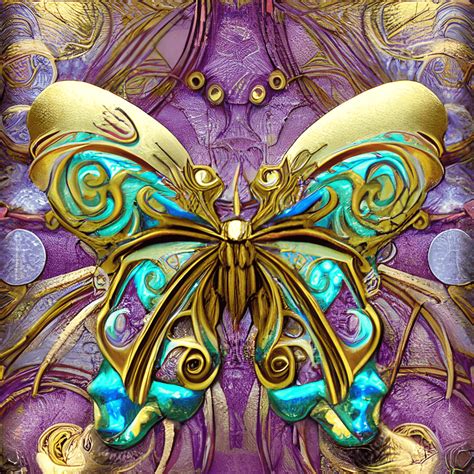 Butterflies in Steampunk Art Nouveau · Creative Fabrica