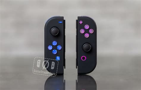 Joy-con LED MOD Black With Clear Backlit Buttons Custom - Etsy