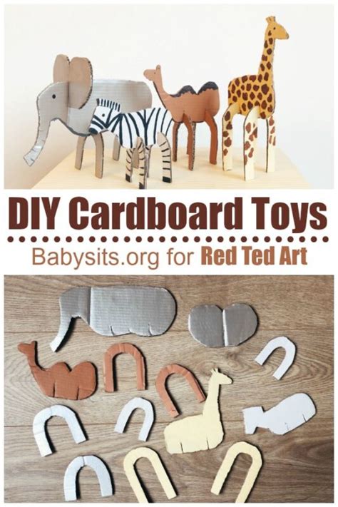 Easy Cardboard Animal Toys - Red Ted Art - Kids Crafts