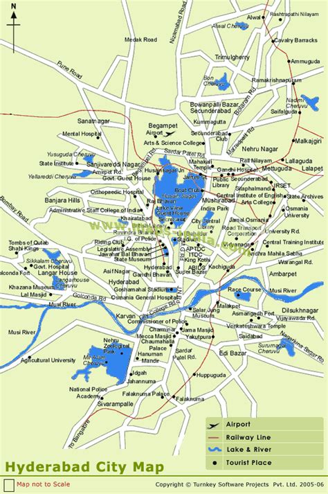 Hyderabad Map - ToursMaps.com