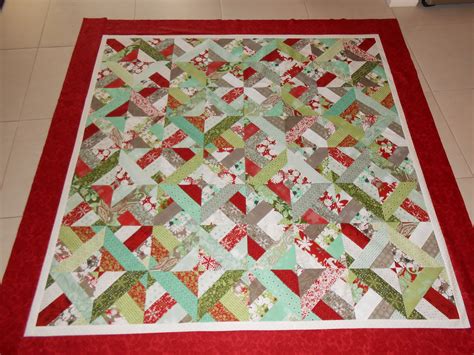 Christmas quilt made with a Jelly Roll. It was fun to make. 2013