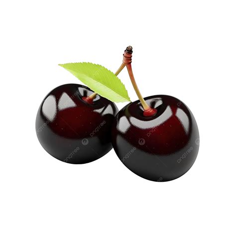 Cherry With Leaf Black Color Art, Cherry, Berry, Art PNG Transparent Image and Clipart for Free ...