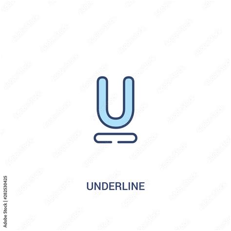 underline concept 2 colored icon. simple line element illustration. outline blue underline ...