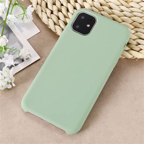 For iPhone 11 Pro Max Solid Color Liquid Silicone Shockproof Case (Mint Green) – Alexnld.com