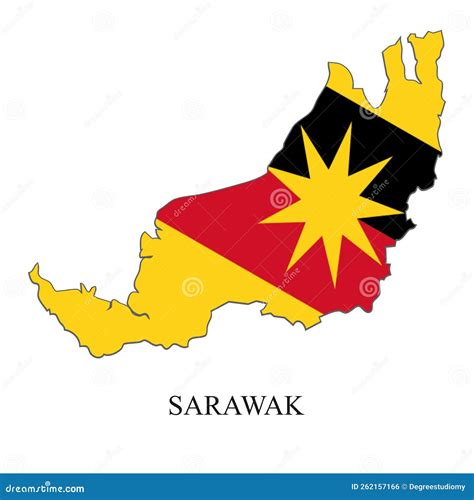 Sarawak Map Vector Illustration. Stock Vector - Illustration of sarawak ...