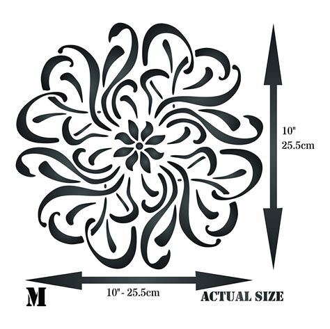 Flower Mandala Stencil Reusable Floral Plants Wall Template Furniture ...