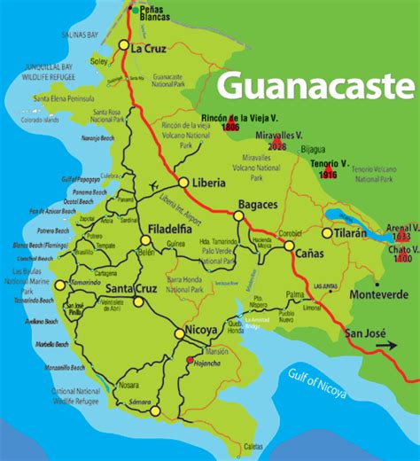 Maps of Guanacaste, Costa Rica | Costa rica map, Costa rica adventures, Costa rica vacation