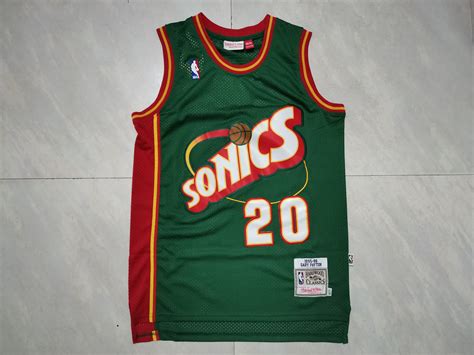 2019-20 Men Sonics basketball jersey shirt retro Payton 20 green