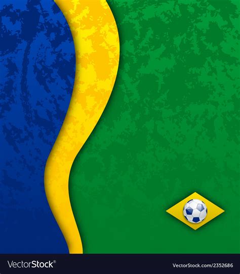 Grunge football background in brazil flag colors Vector Image