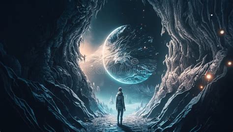 At the Edge of Universe. Surreal Mystical Fantasy Artwork Stock Illustration - Illustration of ...