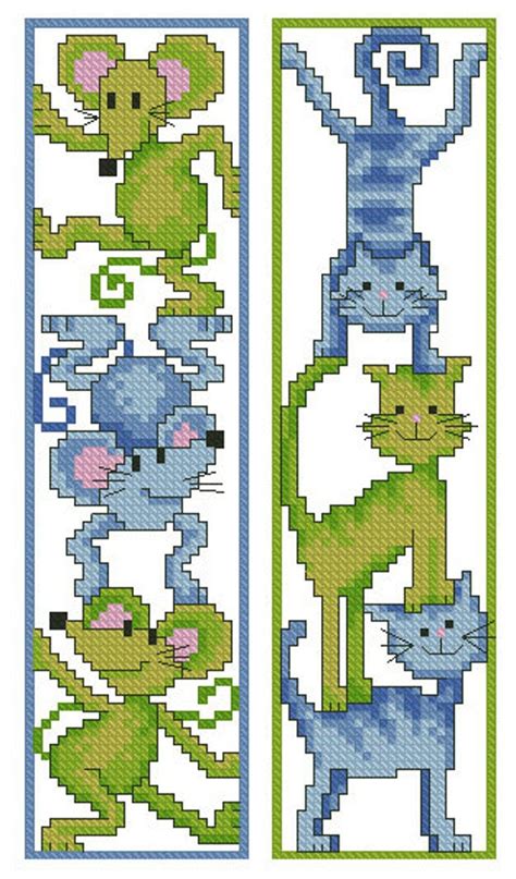 Bookmark Cross Stitch Pattern Cat Bookmark DIY X-stitch | Etsy in 2021 ...