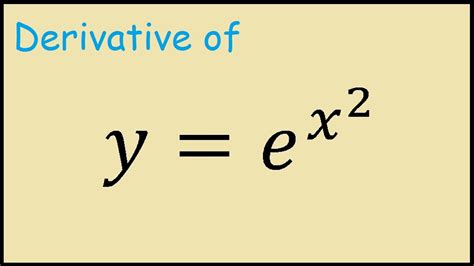 Derivative of y = e^(x^2) - YouTube