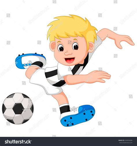 Boy Playing Football Stock Vector (Royalty Free) 634054658 | Shutterstock