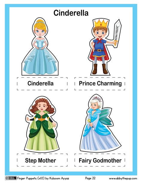 Cinderella Finger Puppets | Free Printable Papercraft Templates