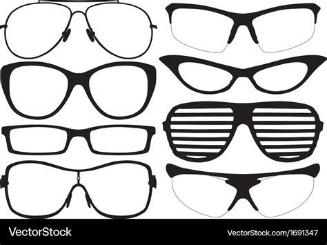 Glasses silhouette Royalty Free Vector Image - VectorStock