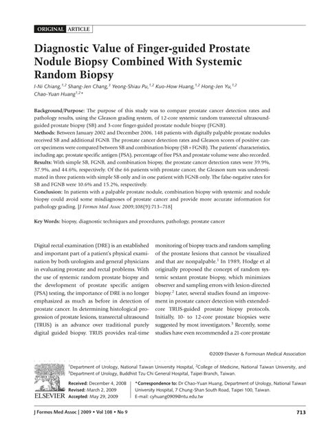 (PDF) Diagnostic Value of Finger-guided Prostate Nodule Biopsy Combined ...