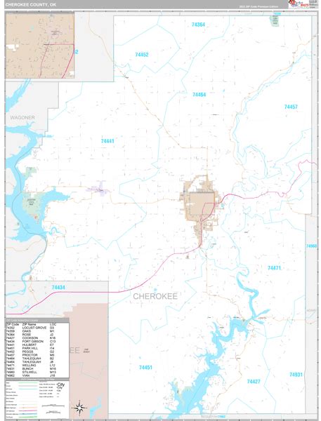 Cherokee County, OK Maps