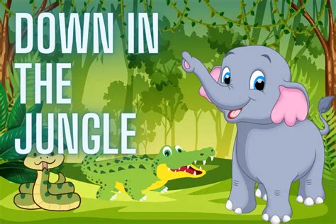 Down In The Jungle Nursery Rhyme Lyrics, Video and Printable – Nursery ...