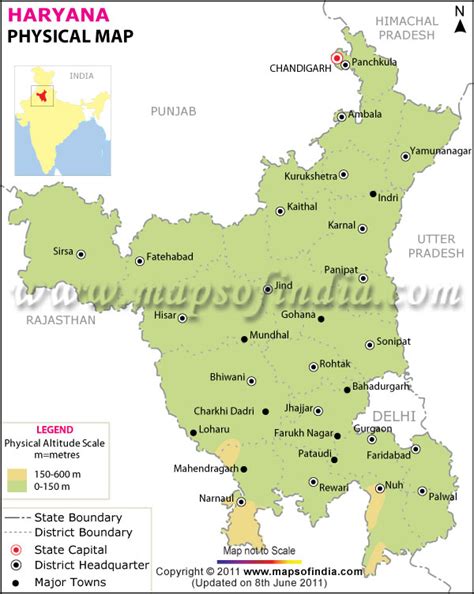 Haryana Physical Map