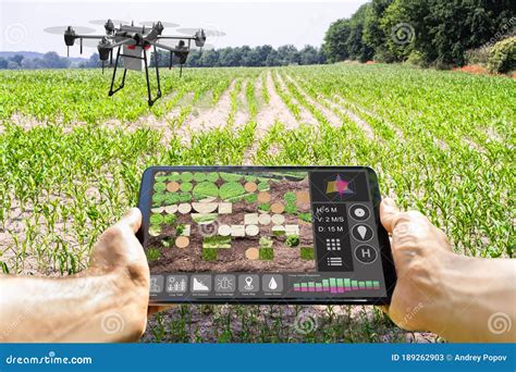 Modern Smart Farming Agriculture Technology At Farm Stock Image | CartoonDealer.com #189262903